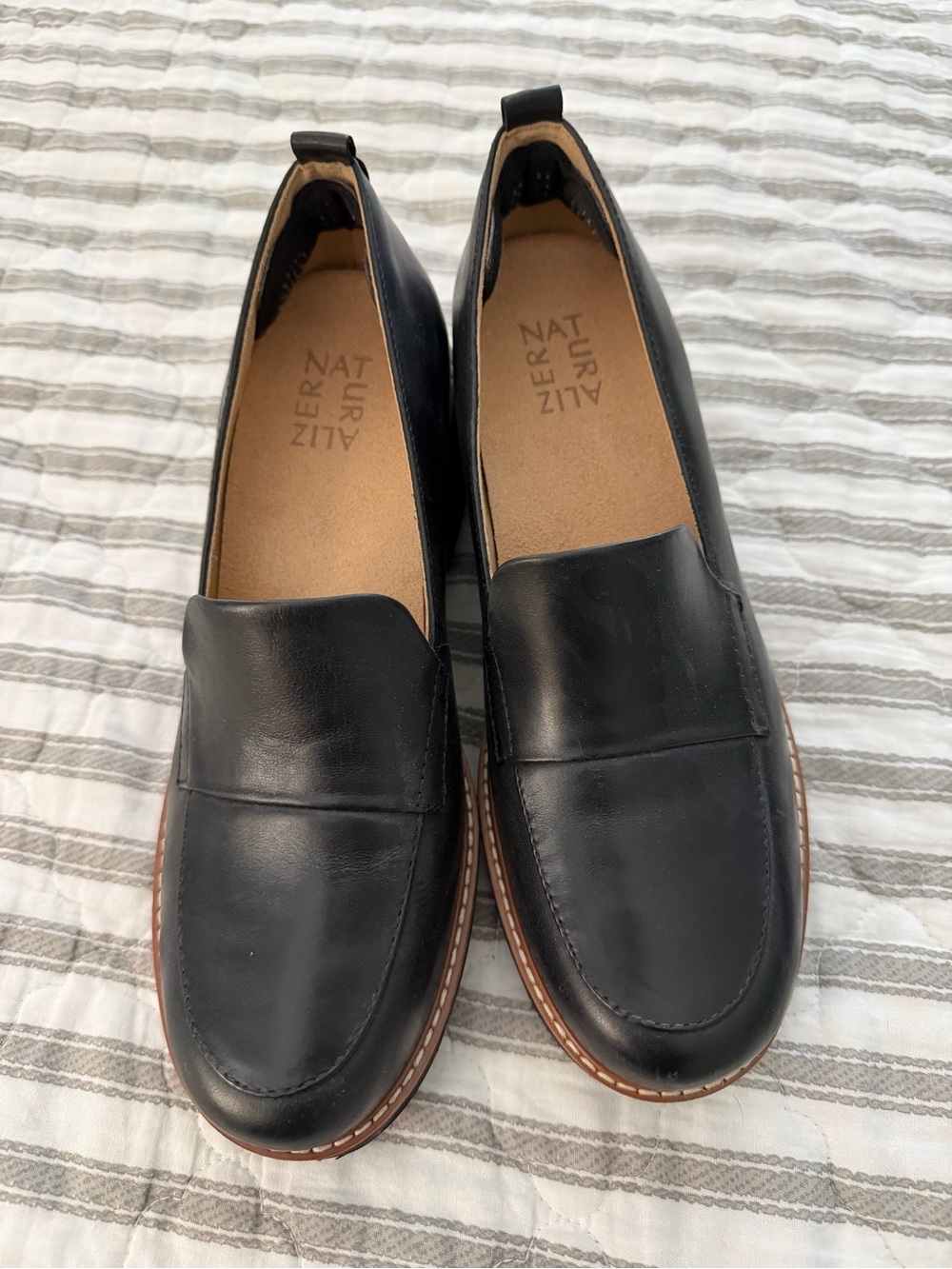 Naturalizer Black Leather Penny Loafers